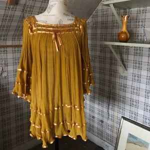 Spectacular Handmade Vintage Yellow Dress